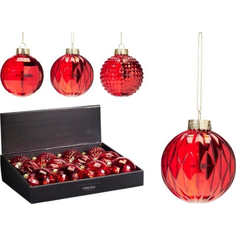 SFERA VETRO PENDENTE ROSSO D.8 3 ASSORTITI